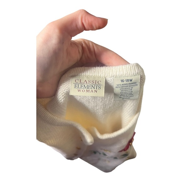 Vtg Poinsettia Christmas Sweater 16-18W Holiday - Picture 4 of 4